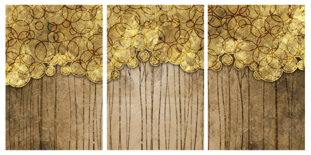 3d抽象北欧艺术墙纸的墙壁装饰。树脂晶洞和抽象艺术，功能艺术品黄金背景金圈图片下载