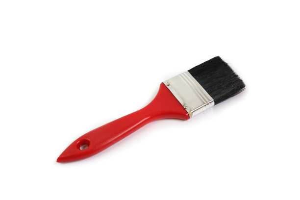 油漆刷孤立的白色工作室背景图片下载