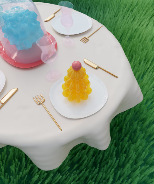 喜庆的家庭餐桌概念。3d渲染，3d插图。图片下载