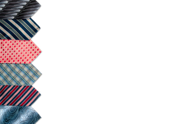 白色背景上的彩色领带图片下载