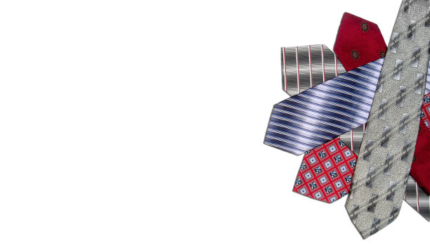 白色背景上的彩色领带图片下载