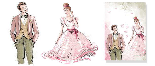 新娘和新郎在婚礼上图片下载