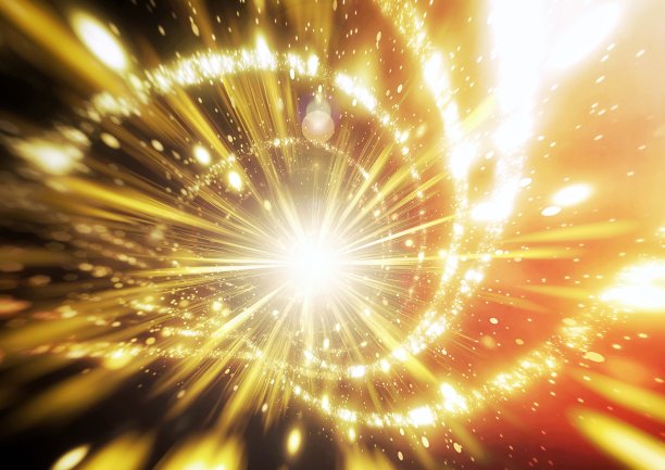 3d插图背景与旋转的彩色光线图片下载