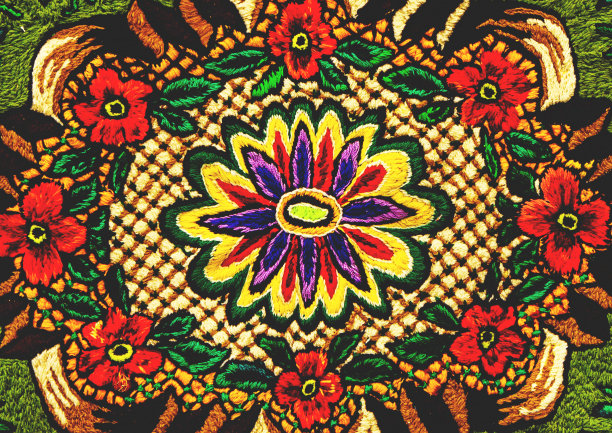 民族纹理设计。传统的地毯图案。地毯装饰品。质朴的地毯设计。图片下载