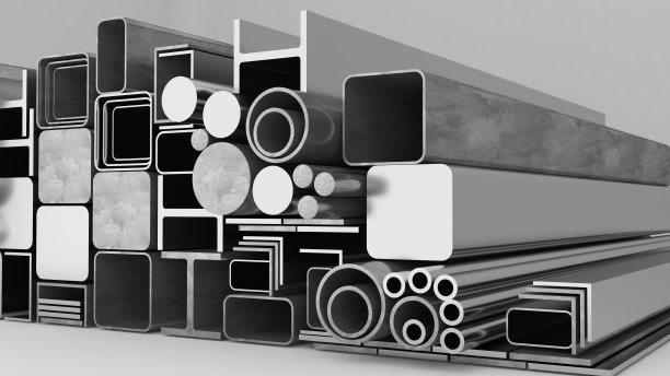 白色背景的建筑和工业用钢，商品钢用于建筑行业。, 3 d渲染图片下载