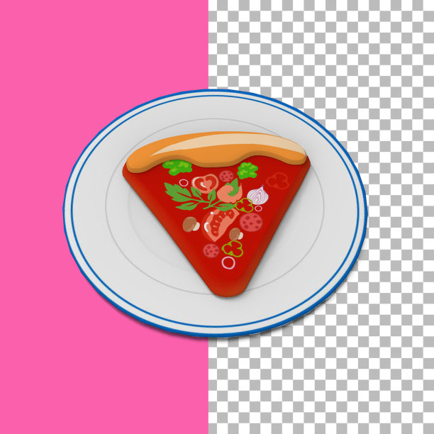 一个独特的概念，切片比萨纸工艺适合您的元素设计。图片下载