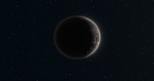 抽象现实的太空行星圆形球体，在太空中以星星为背景的石头浮雕表面图片下载