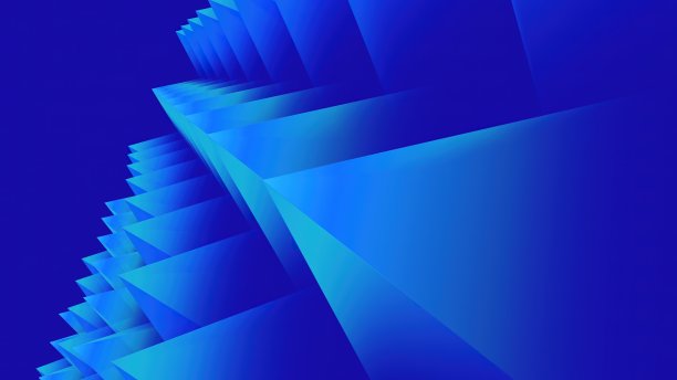 三角形形状的蓝色背景- 3D渲染图片下载