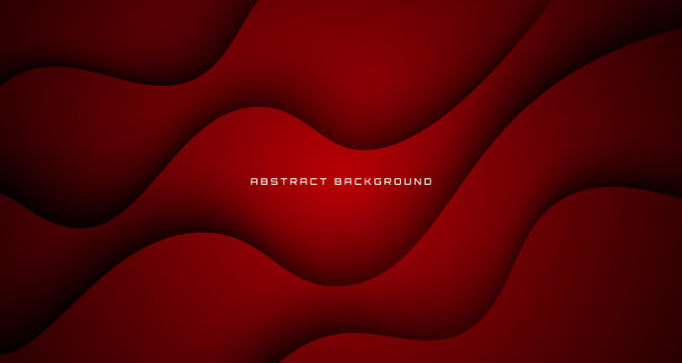 三维红色几何抽象背景重叠层在暗空间与切割波效果装饰。平面设计元素流体风格的横幅，传单，卡片，小册子封面，或登陆页的概念图片下载