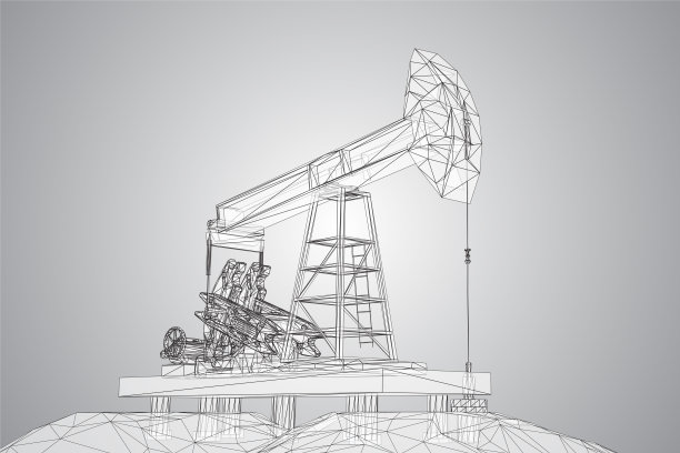 石油井架。矢量3d对象。开采矿物。图片下载