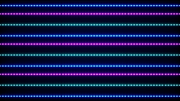 发光的霓虹彩色虚线图案灯图片下载