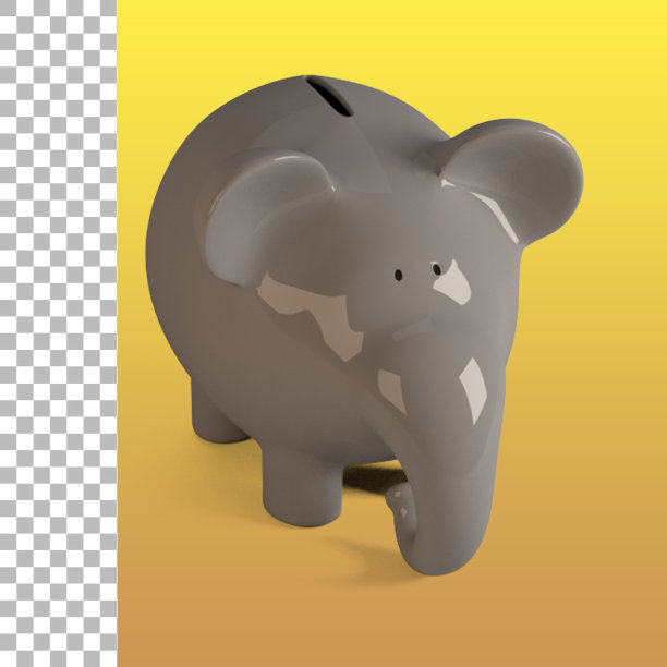 可爱的大象储蓄银行适合金融概念。图片下载