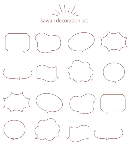 一套文字框架和装饰在柔和的颜色，简单，手绘。图片下载