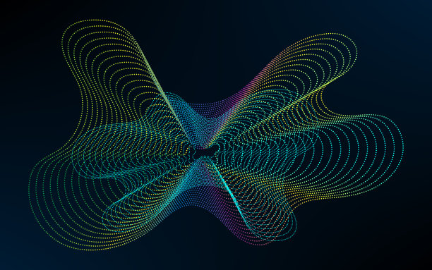 矢量抽象背景与动态波，线和粒子图片下载