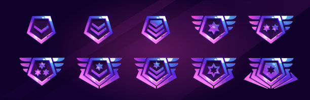 一套军事游戏等级徽章图片下载