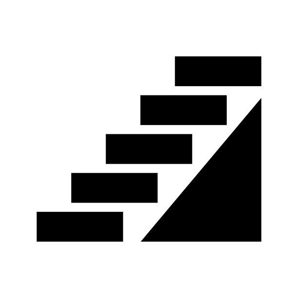 楼梯轮廓图标。地板上的图标。向量。图片下载