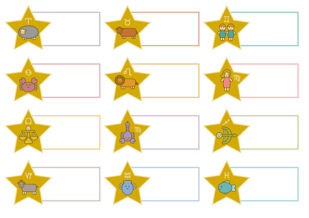 十二生肖的标志和符号。占星矢量插图。象形元素星座图标和框架设计。图片下载