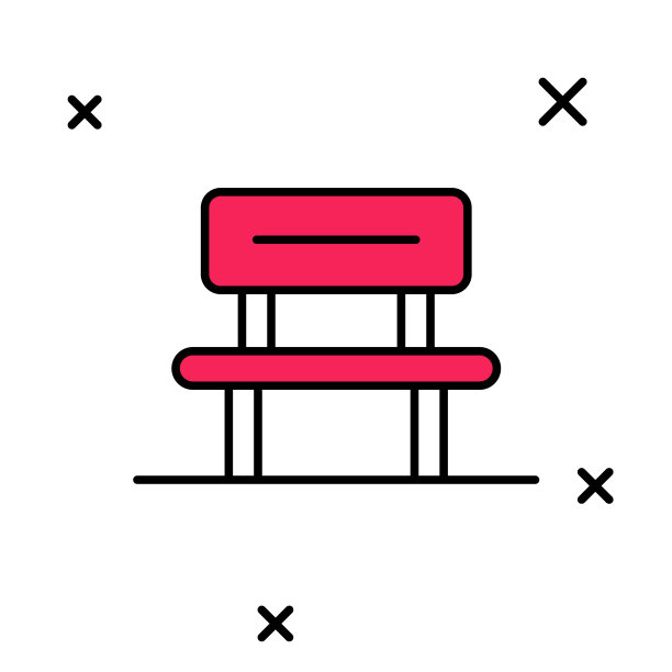 填充轮廓等候大厅图标孤立的白色背景。向量图片下载