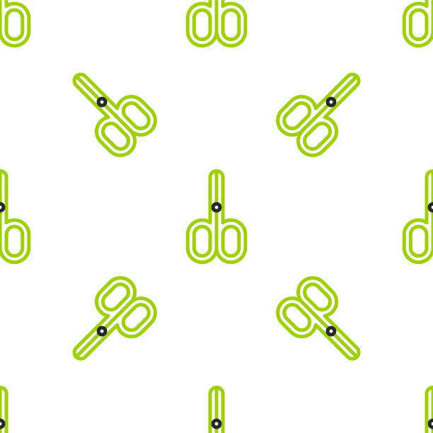 线剪刀图标隔离无缝图案在白色背景。刀具标志。向量图片下载