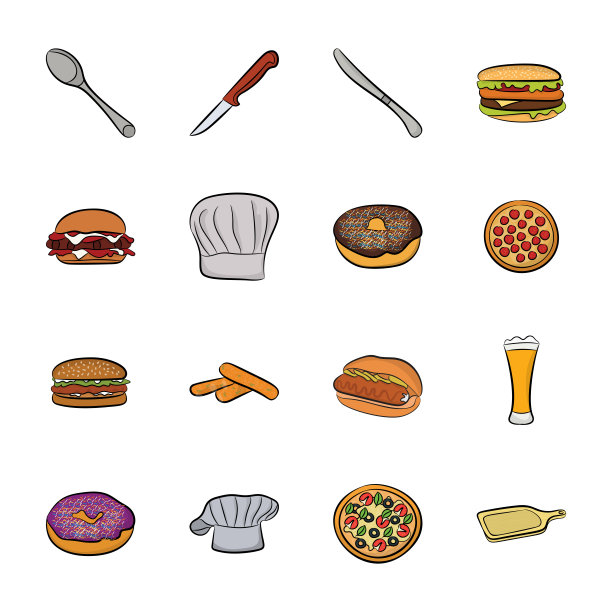 一套食物图标图片下载