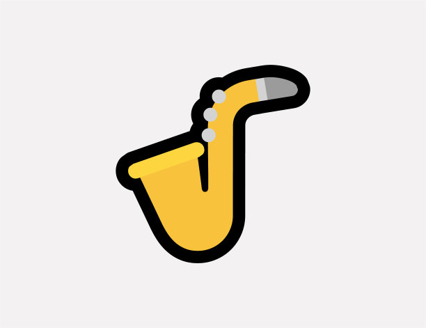 萨克斯管矢量图标。萨克斯管孤立插图，符号图片下载