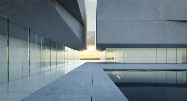 3d现代办公楼外观。图片下载