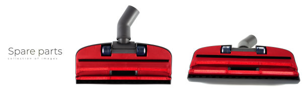 新吸尘器的备件和管道被隔离在白色背景上。真空吸尘器配件。图片下载