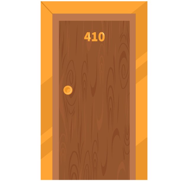 旅馆木门与房间号码矢量图标隔离在白色背景图片下载