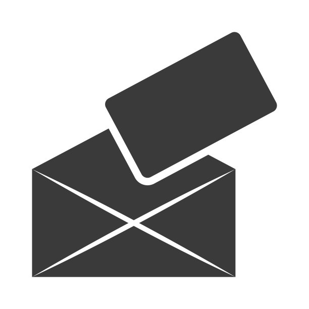 信封与字母字形图标隔离在白色背景。矢量插图。图片下载