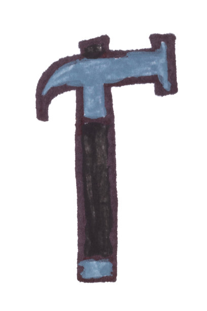 锤子卡通孤立在白色背景图片下载