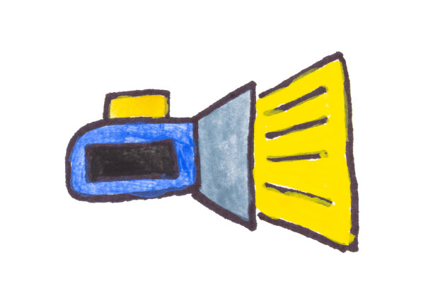 手电筒卡通漆孤立在白色背景上图片下载