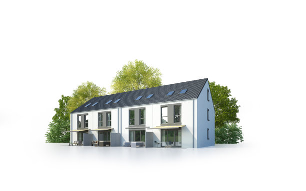 孤立的现代联排别墅图片下载