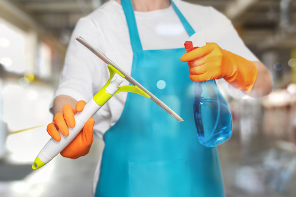 清洁服务，清洁窗户和玻璃。图片下载