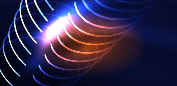 霓虹激光线，圆，波抽象图片下载