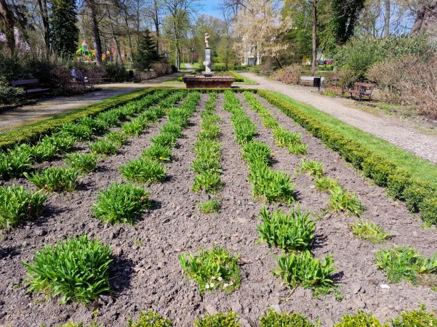 Beautiful Spa Park in Polczyn Zdrój in the spring entourage图片下载