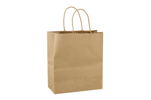 回收纸袋被隔离在白色背景上。图片下载