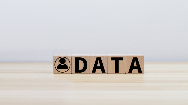 带有DATA文本的木制立方体。经营理念。图片下载