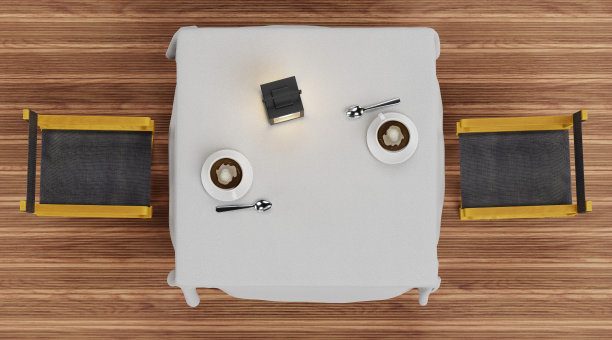 现实的3D渲染花园家具设置图片下载