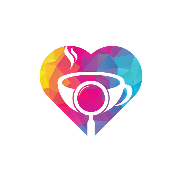 搜索咖啡心形概念模板设计矢量。图片下载