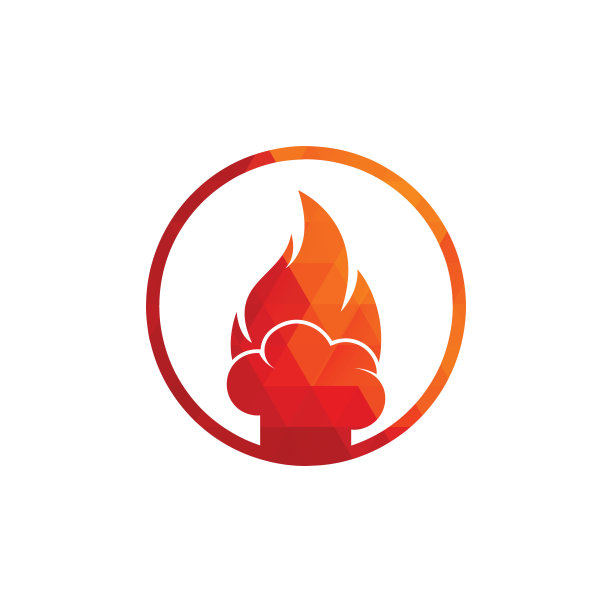 热厨师矢量标志设计。图片下载