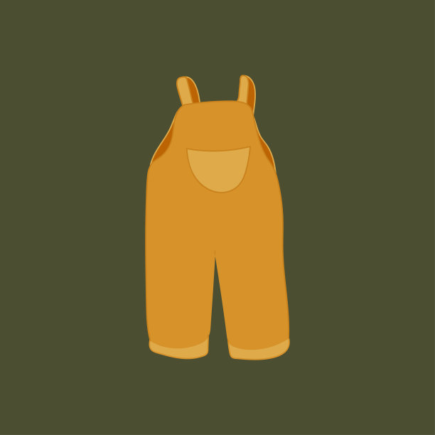 幼儿工装裤连身裤。平面素描矢量插图图片下载