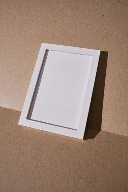 为彩色背景上的文本特写设置的空白白色框架。题字和广告的地方。时尚的家具图片下载