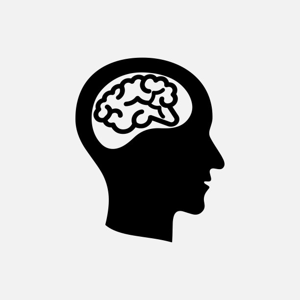 人头轮廓与明亮的想法图标图片下载