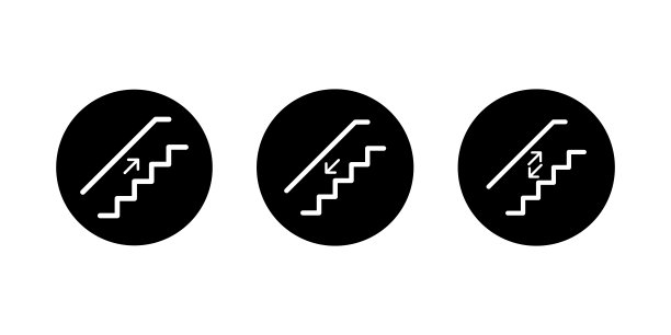 楼下或楼上的标志用于任何目的。上下楼梯。楼梯矢量图标。图片下载