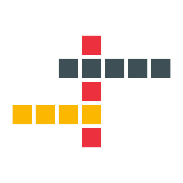 填字游戏概念图标，交叉字图形符号，网页平面矢量插图图片下载