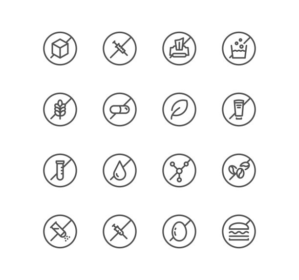 过敏原相关图标集。图片下载