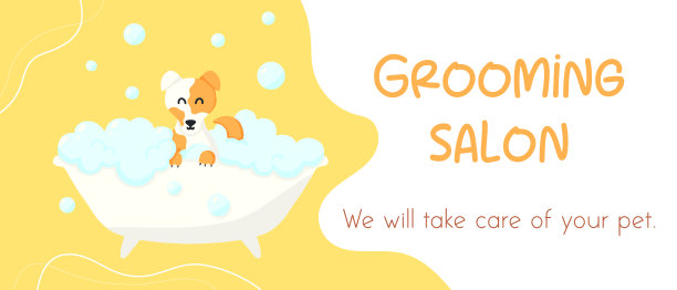 美容沙龙。美容沙龙的横幅。可爱的杰克罗素在泡泡浴里。宠物护理。图片下载