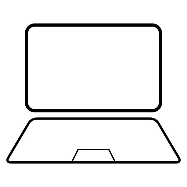 笔记本电脑平面网页图标，笔记本电脑技术符号，空白显示矢量插图图片下载