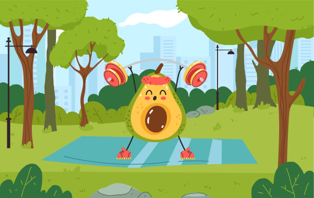 瑜伽运动在公园活动的概念。矢量图形设计插图图片下载