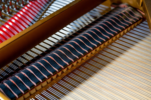 大钢琴内部琴弦结构的特写图片下载